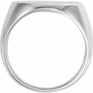 10K White Gold 27x19 mm Oval Signet Ring