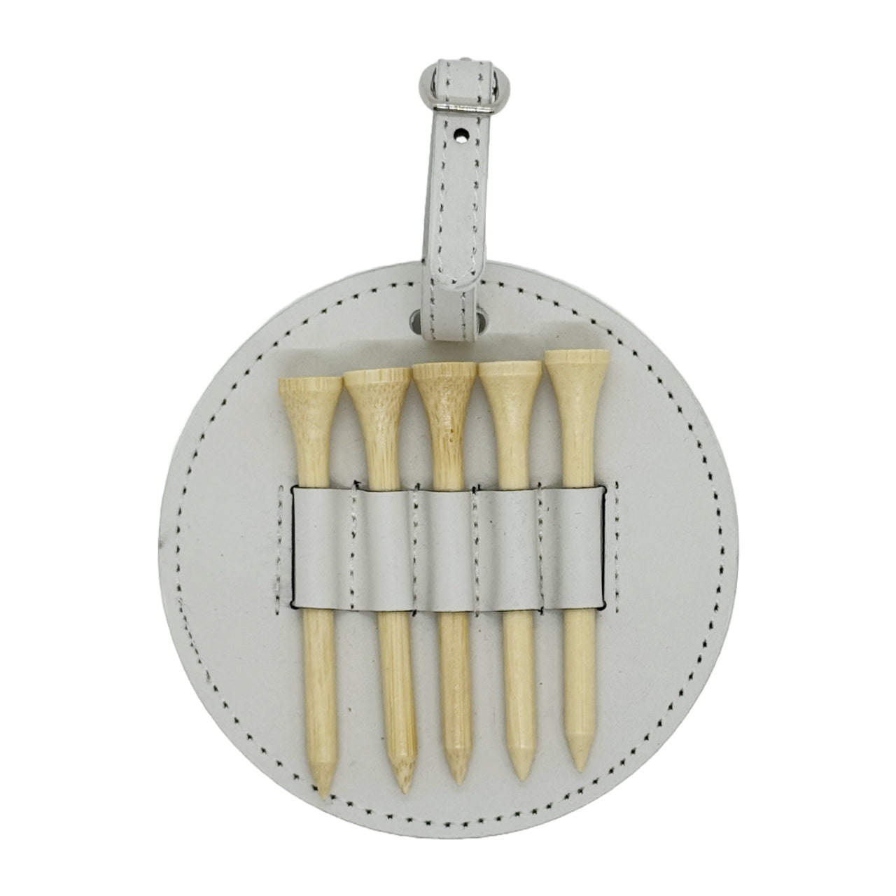 Customizable Round Leatherette Golf Bag Tag