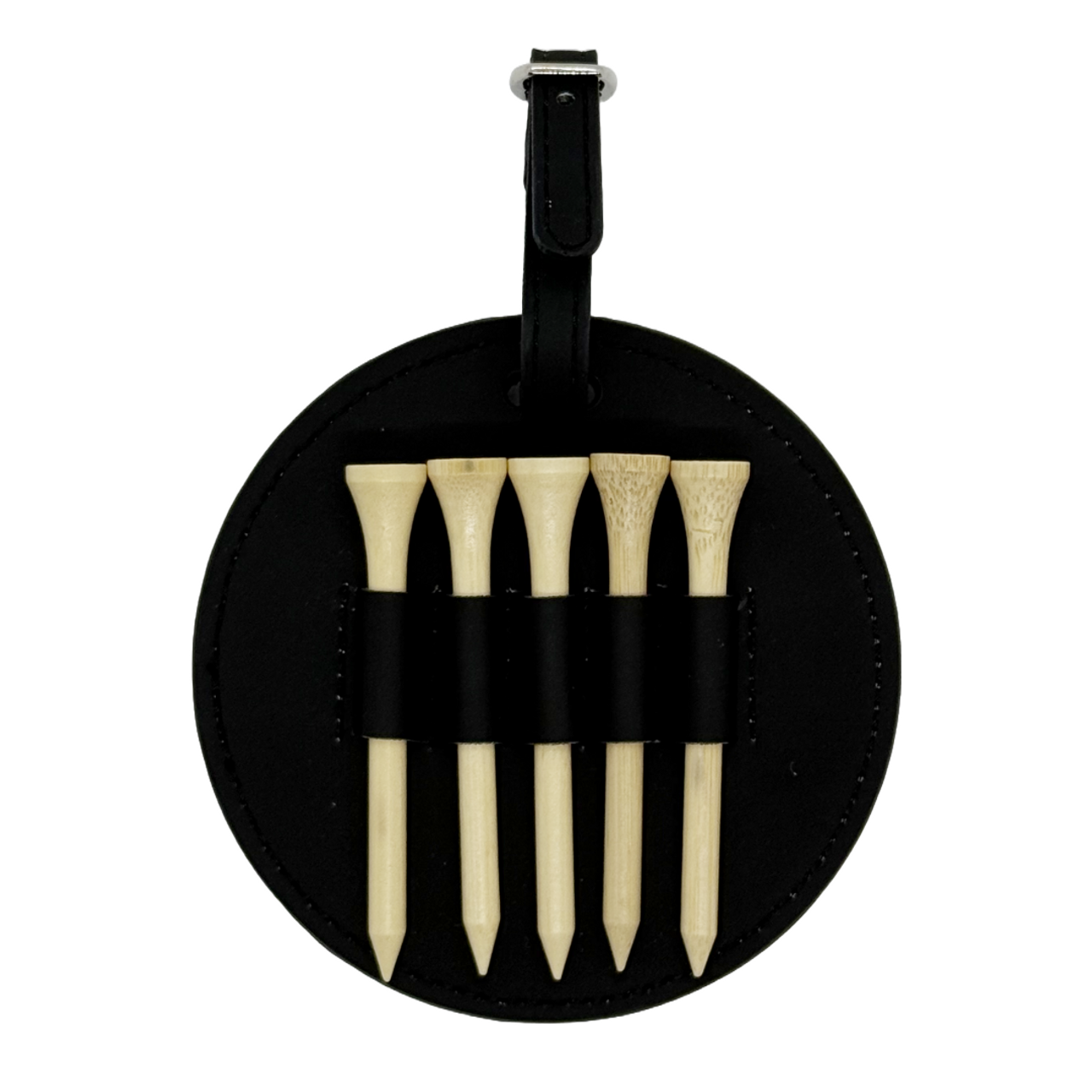 Customizable Round Leatherette Golf Bag Tag