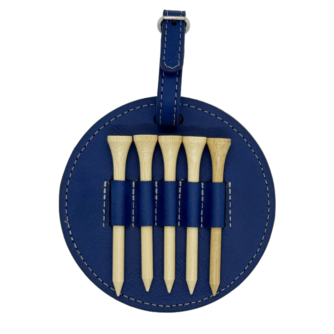 Customizable Round Leatherette Golf Bag Tag
