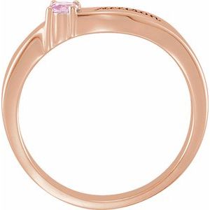 18K Rose Gold 1-Stone Family Engravable Ring Mounting