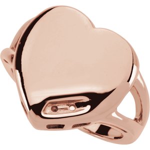 18K Rose Gold 2-Stone Engravable Family Heart Ring Mounting