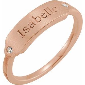 14K Rose Gold .03 CTW Natural Diamond 18x5 mm Signet Ring