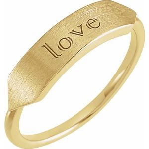14K Yellow Gold 19.7x5 mm Geometric Signet Ring