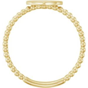 14K Yellow Gold Be Posh�� Engravable Beaded Signet Ring