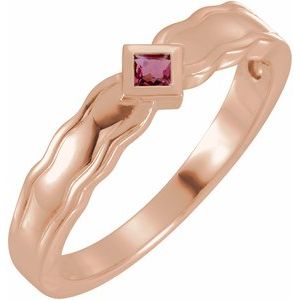 14K Rose Gold 1-Stone Family Engravable Ring Mounting