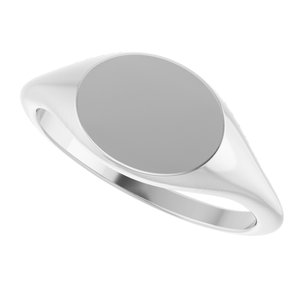 Platinum Oval Signet Ring