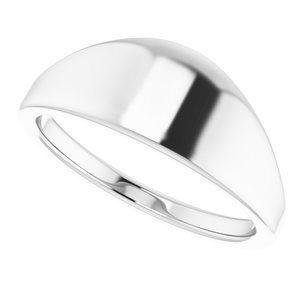 Platinum Geometric Signet Ring