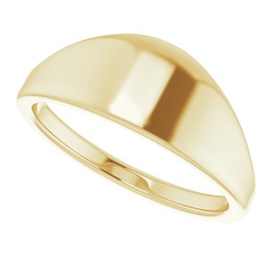 14K Yellow Gold Geometric Signet Ring