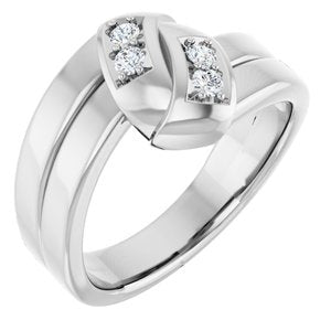 Platinum 4-Stone Family Engravable Ring Mounting