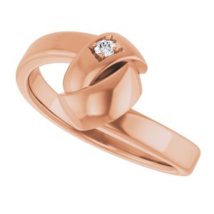 14K Rose Gold 1-Stone Family Engravable Ring Mounting