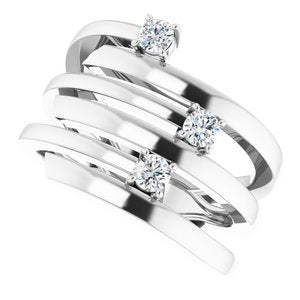 Platinum 3-Stone Family Engravable Ring Mounting