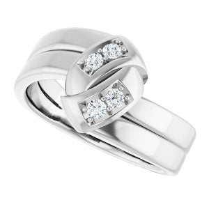 Sterling Silver 4-Stone Family Engravable Ring Mounting
