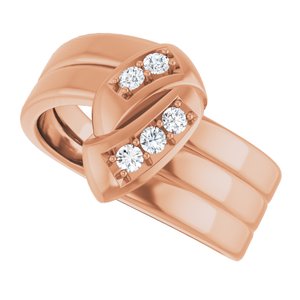 18K Rose Gold 5-Stone Family Engravable Ring Mounting