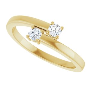 18K Yellow Gold 2-Stone Family Ring Mounting