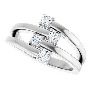 Sterling Silver 4-Stone Family Ring Mounting