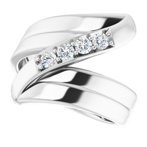 14K White Gold 4-Stone Family Ring Mounting