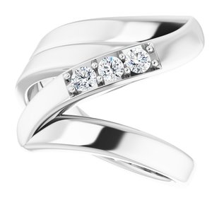 10K X1 White Gold 3-Stone Family Ring Mounting