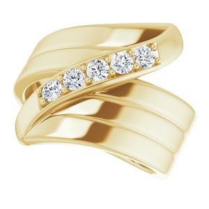 14K Yellow Gold 5-Stone Family Ring Mounting