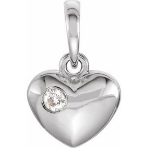 .03 CT Natural Diamond Heart Pendant
