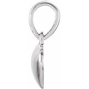 14K White Gold .03 CT Natural Diamond Heart Pendant