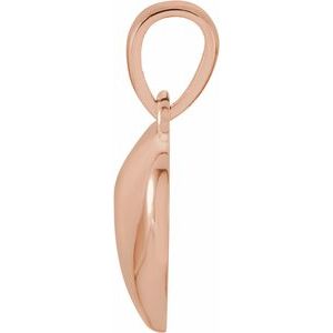 14K Rose Gold 16.75x12.15 mm Heart Pendant Mounting for 2.4 mm Round