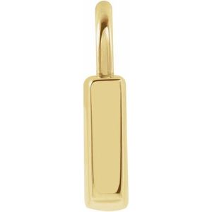 18K Yellow Gold Engravable Lock Pendant