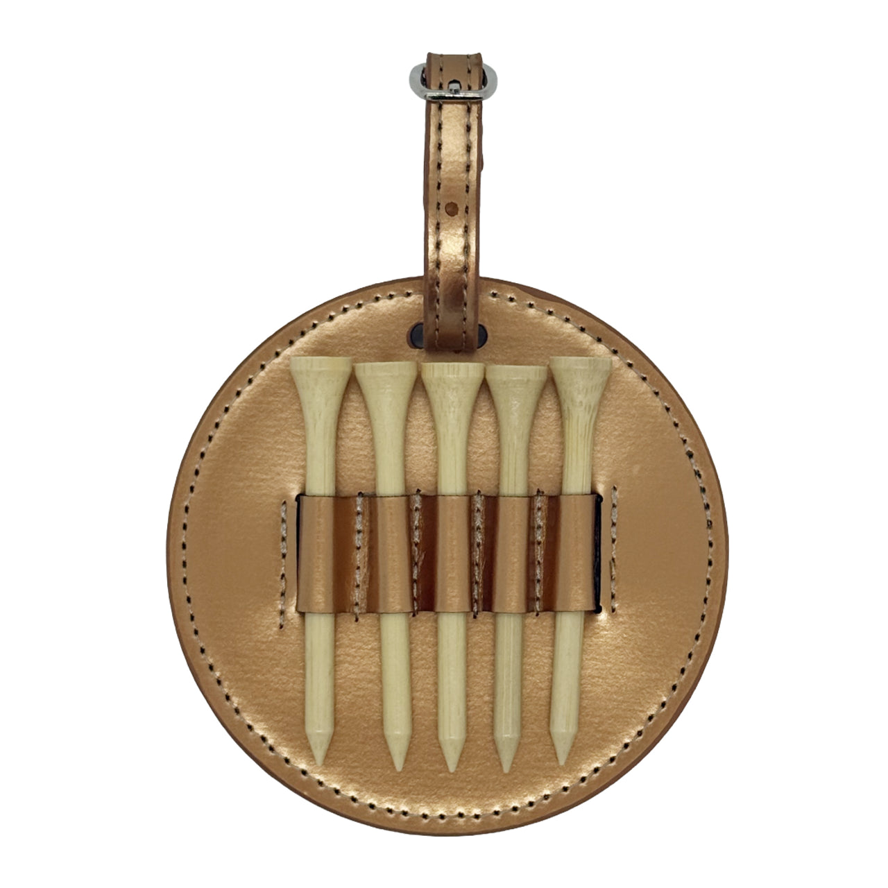 Customizable Round Leatherette Golf Bag Tag