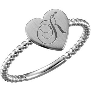 Continuum Sterling Silver Be Posh�� Engravable Beaded Signet Ring