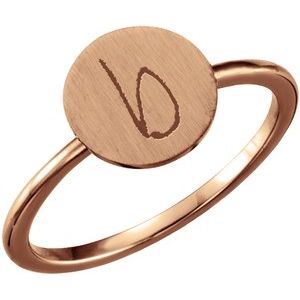 14K Rose Gold Be Posh�� Engravable Signet Ring