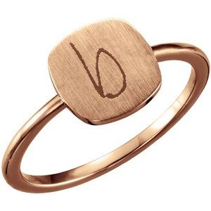 14K Rose Gold Be Posh�� Engravable Signet Ring