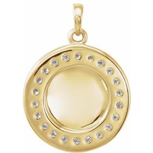 14K Yellow Gold 1/5 CTW Natural Diamond Engravable 16-18" Necklace
