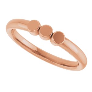 10K Rose Gold 3-Circle Engravable Family Ring
