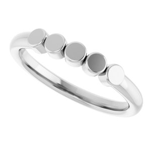 10K X1 White Gold 5-Circle Engravable Family Ring