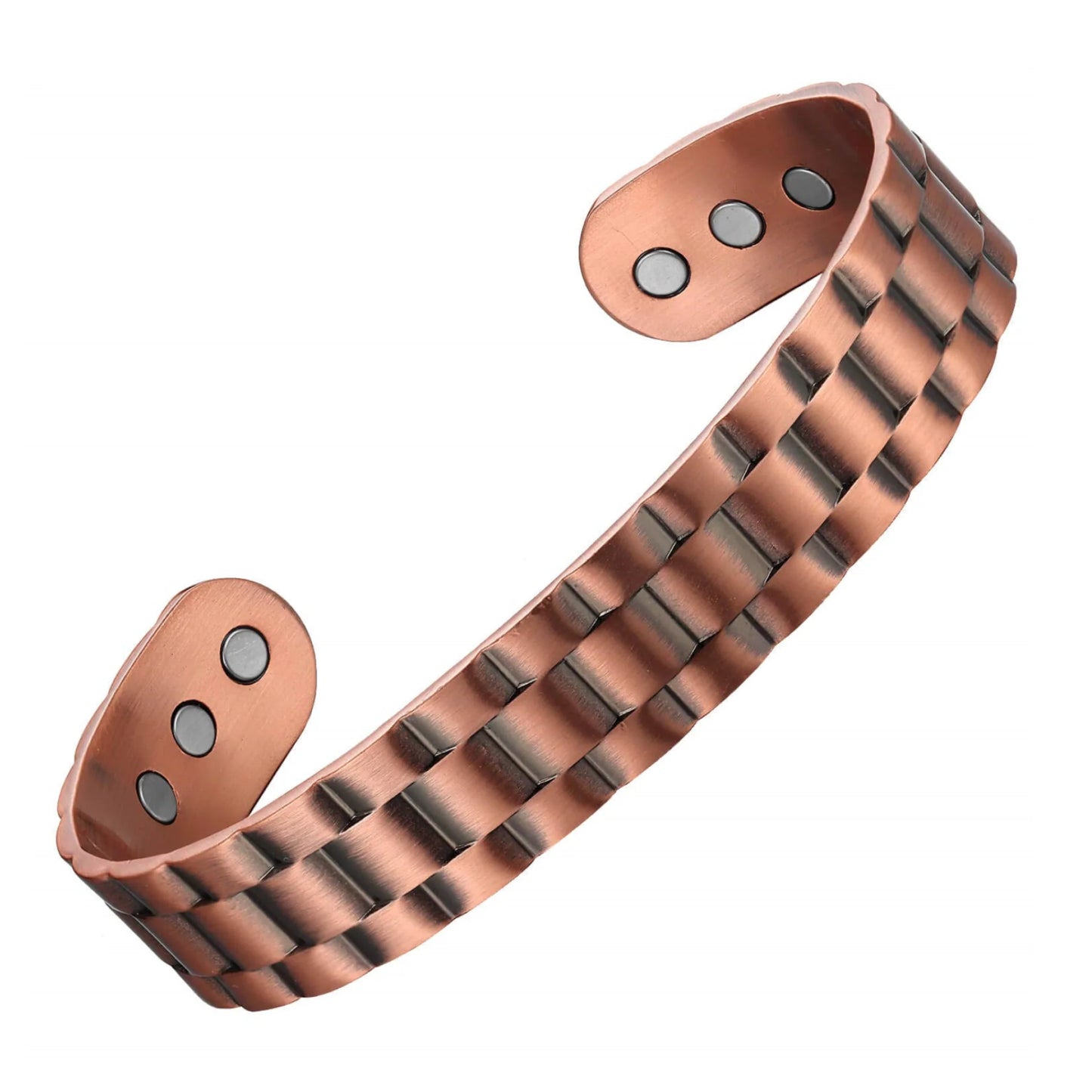 Solid Copper Magnetic Men Cuff Bracelet