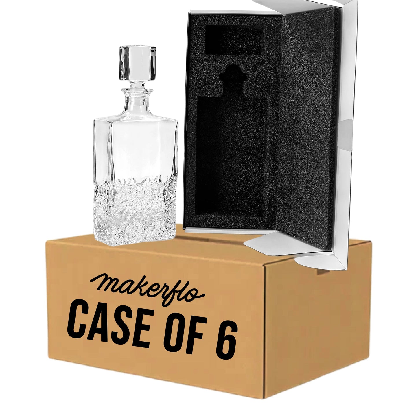 Customizable Beverage Glass Decanter - Rectangle - 750Ml