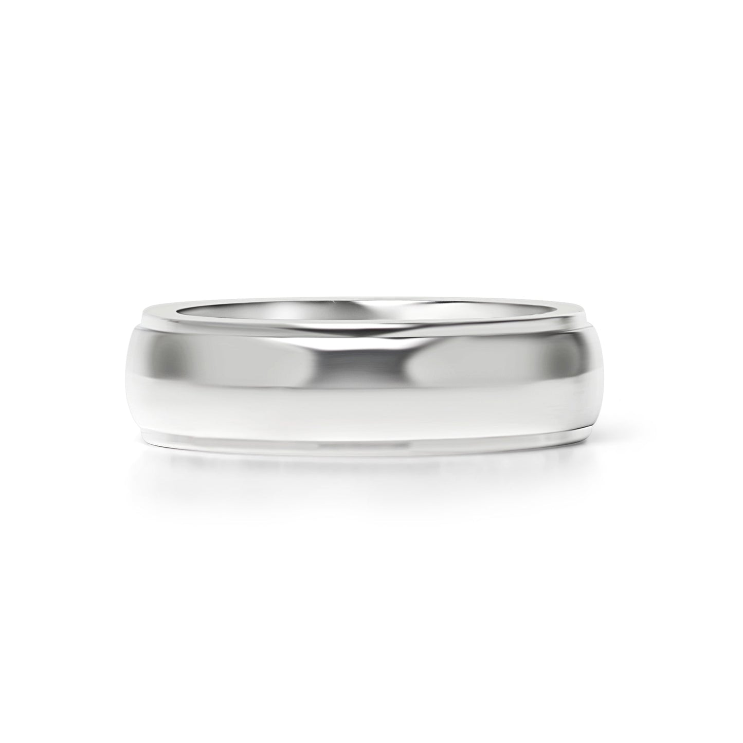 Stainless Steel Highly Polished Rounded Center with Edge Blank Ring / CFR2001