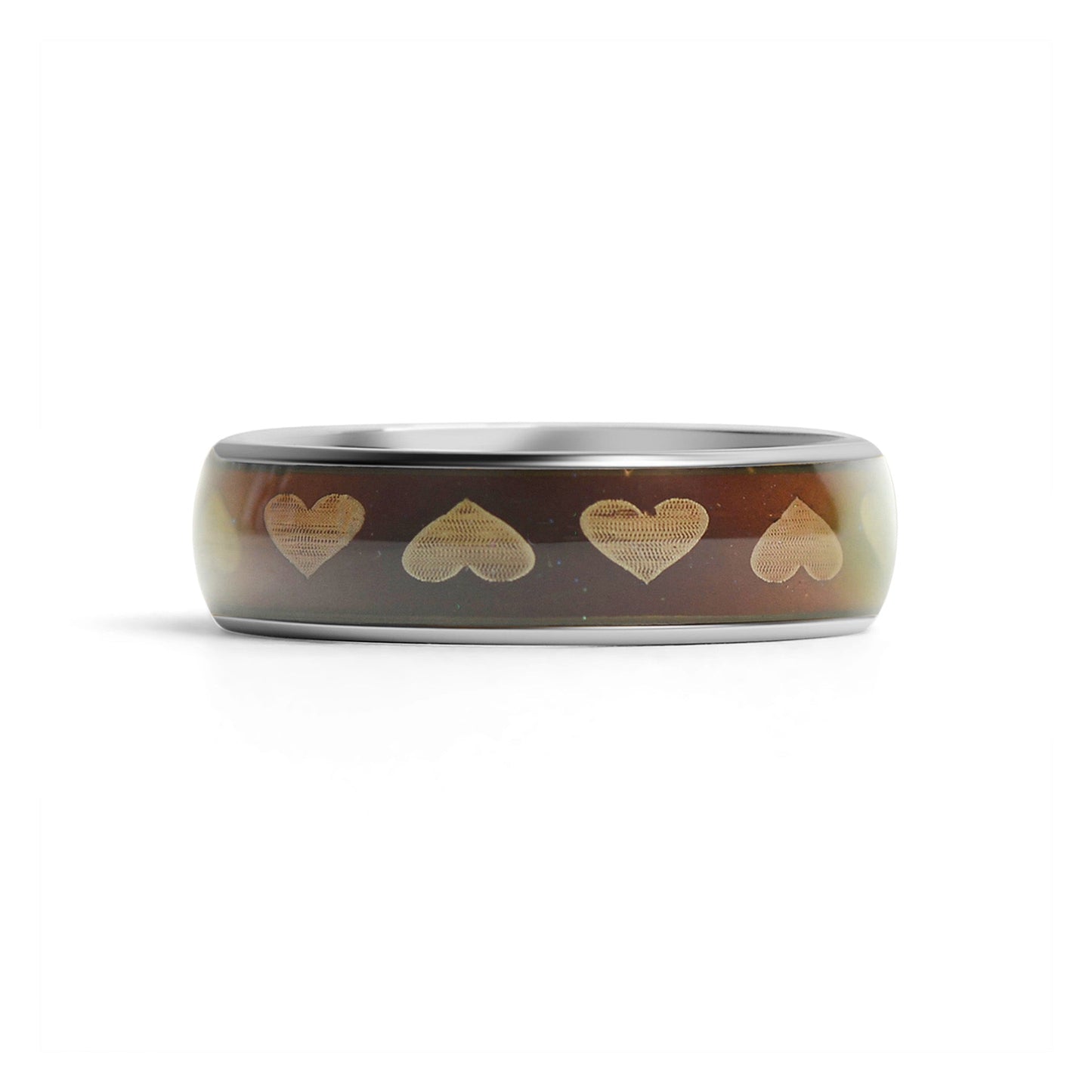 Stainless Steel Mood Band With Hearts Ring / CFR9014