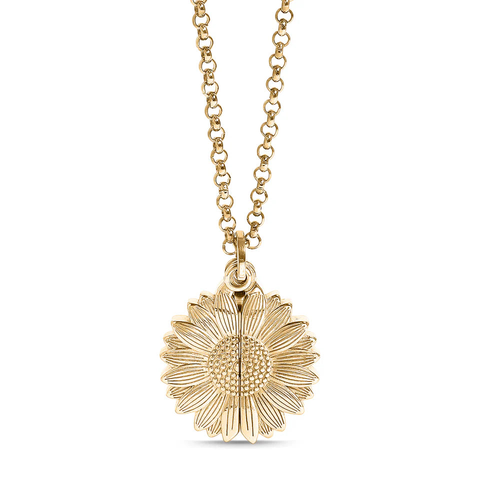 Customizable Sunflower Hidden Message Necklace