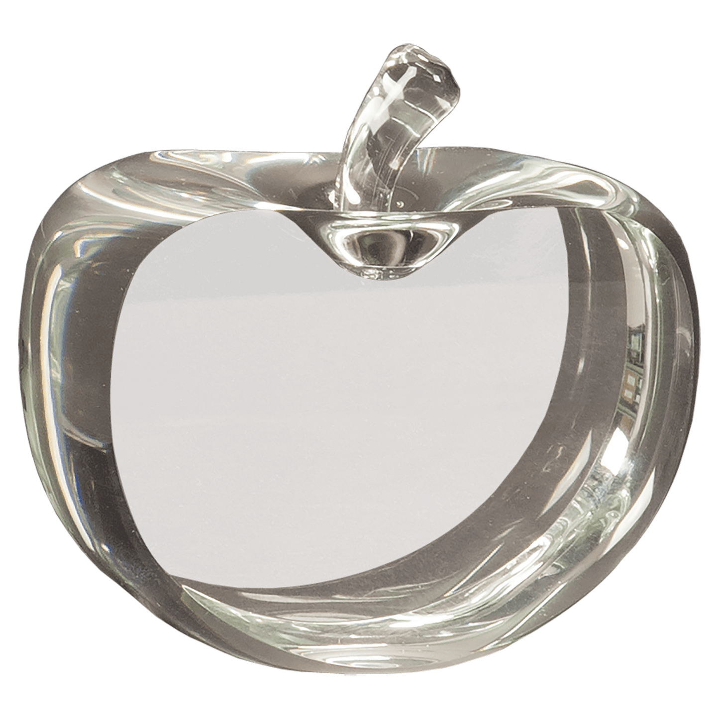 Custom Engraved Flat Crystal Apple