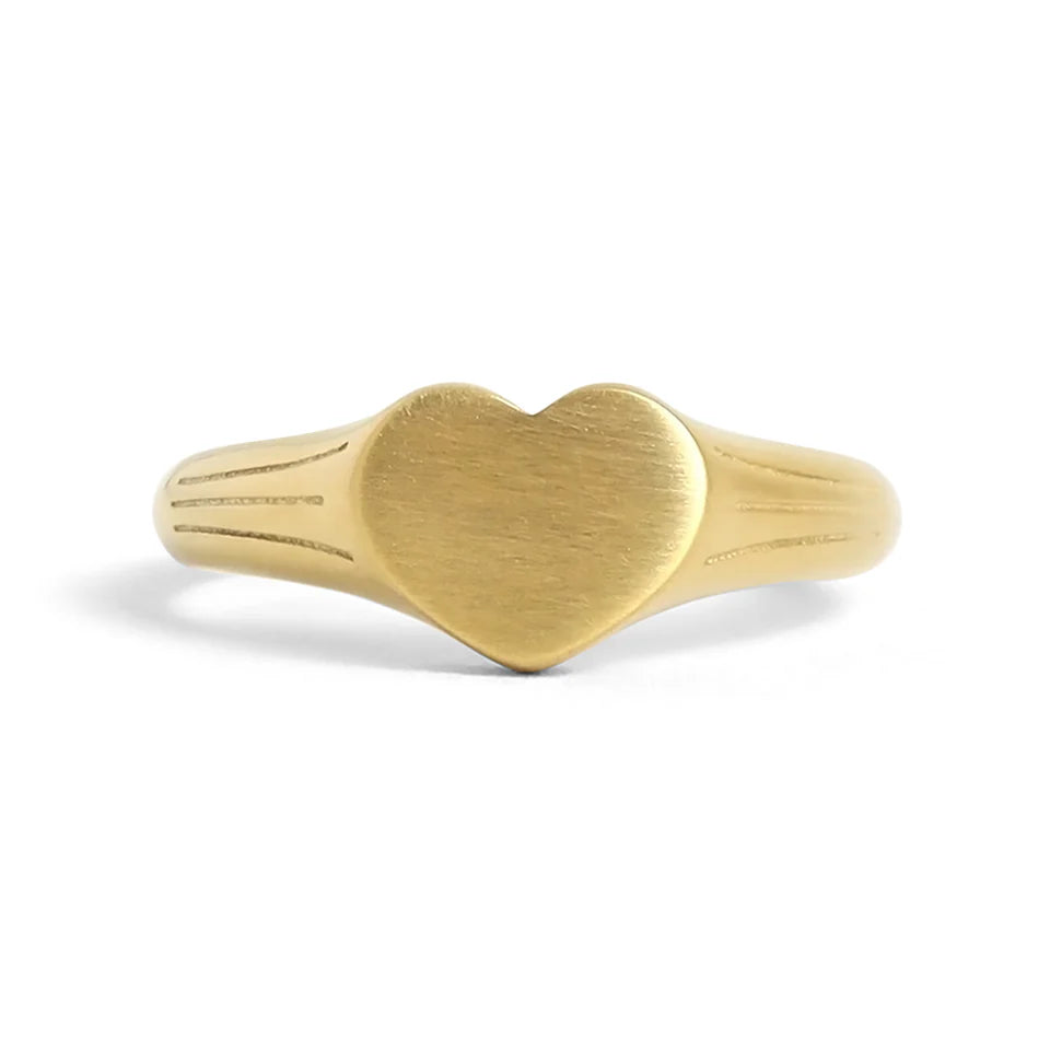 Customizable Heart Signet Ring