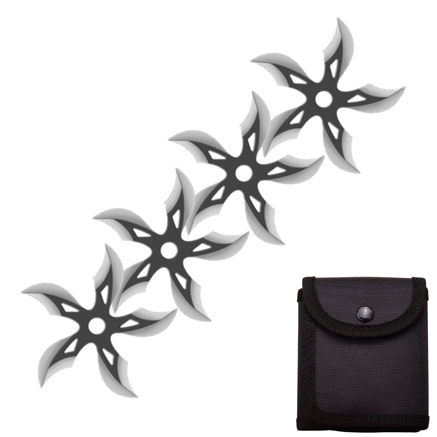4 PC Set Ninja Throwing Stars Anime Shuriken Knife Curve Blade Five-Sided