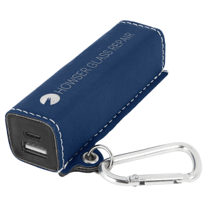 Customizable Leatherette 2200 mAh Power Bank with USB-C Cord