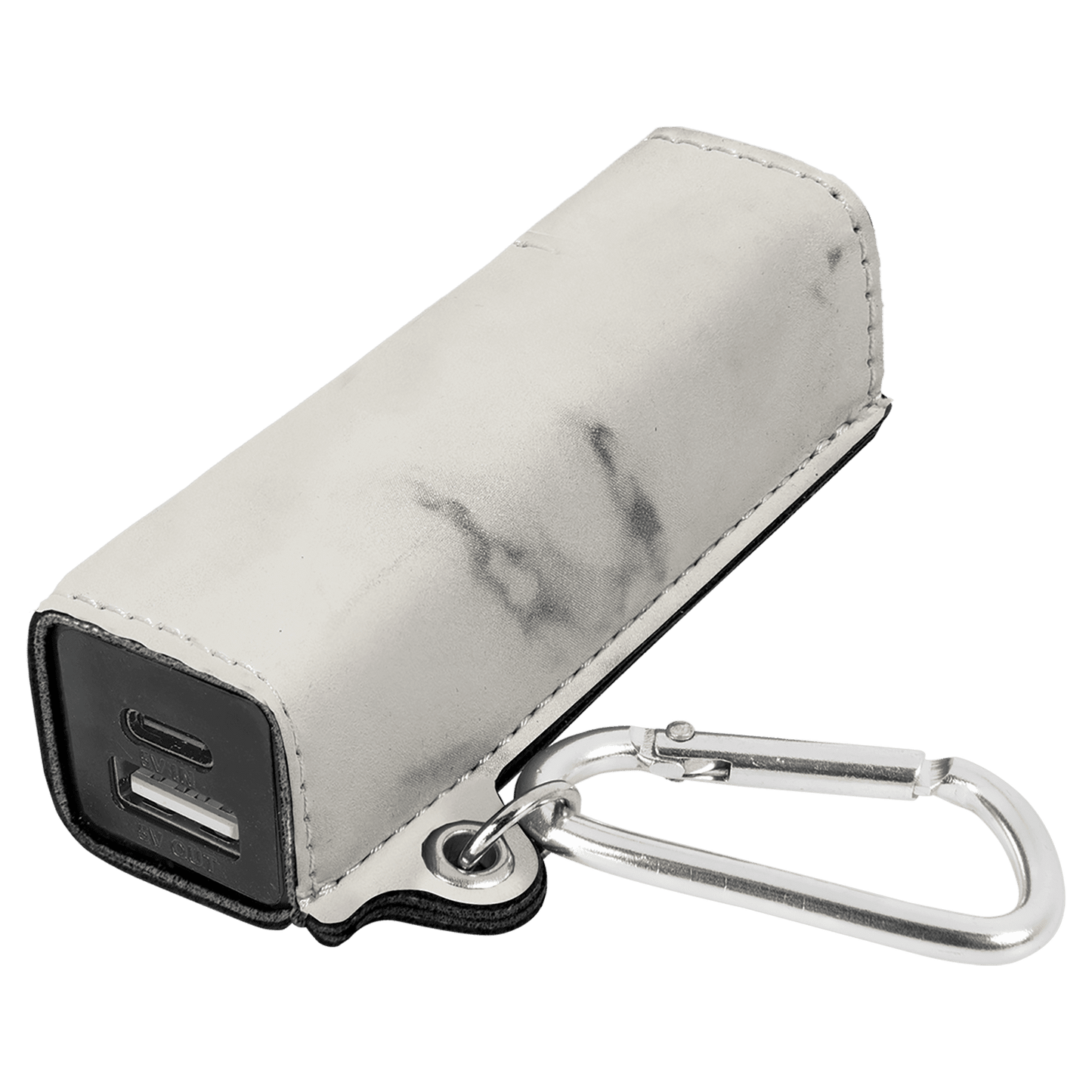 Customizable Leatherette 2200 mAh Power Bank with USB-C Cord