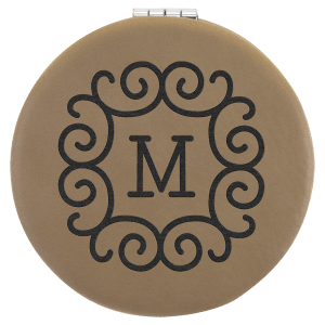 Personalizable Leatherette Compact Mirror