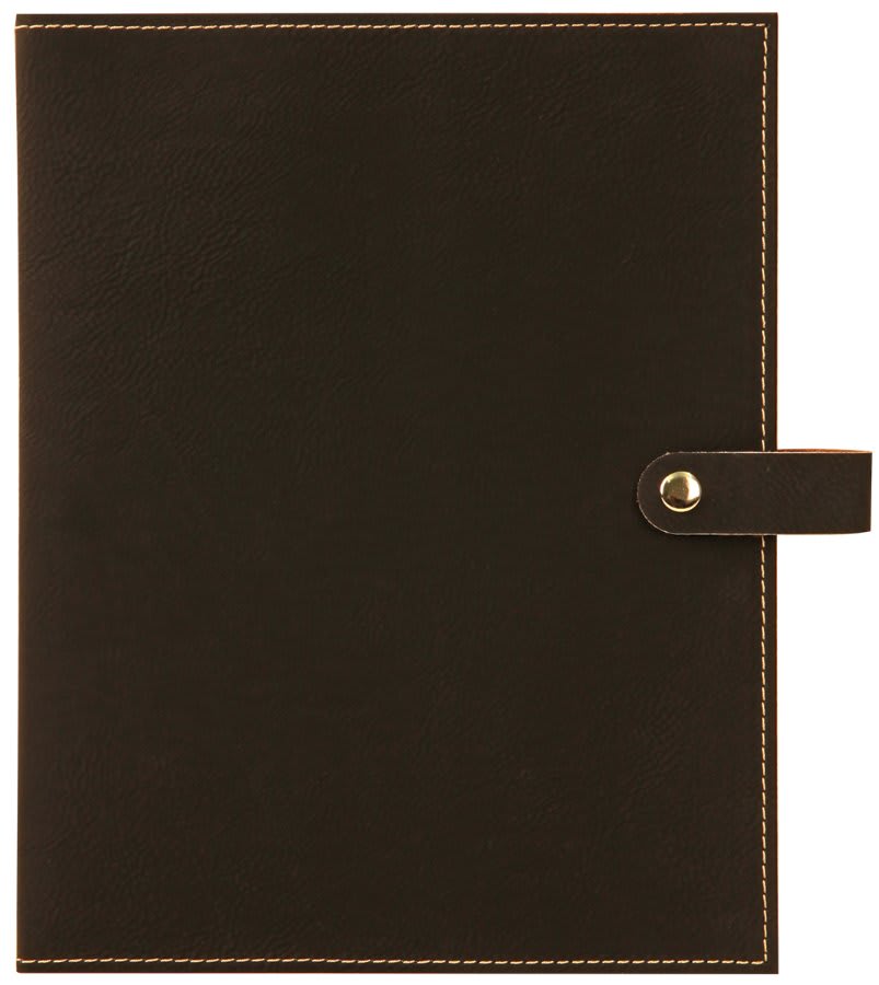 Leatherette Book Cover With Snap Closure – Customizable