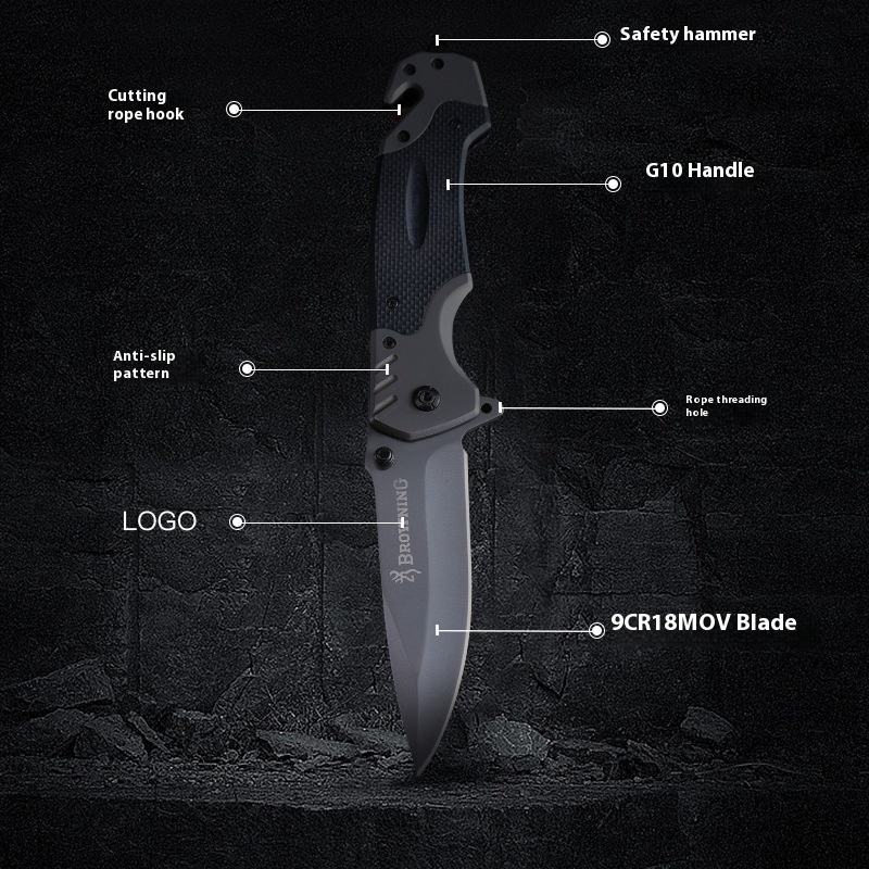 Outdoor Knife Camping Survival Folding Knife With High Hardness Blade Multifunctional