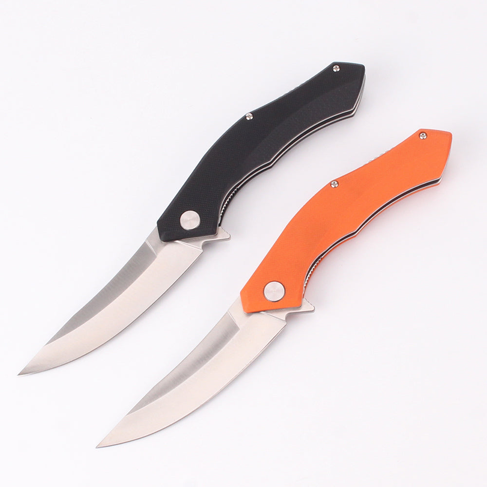 Folding Knife 8cr14 Stainless Steel G10 Handle Hunting Camping Backpack Survival Pocket Knife OEM Customizable Industrial Grade