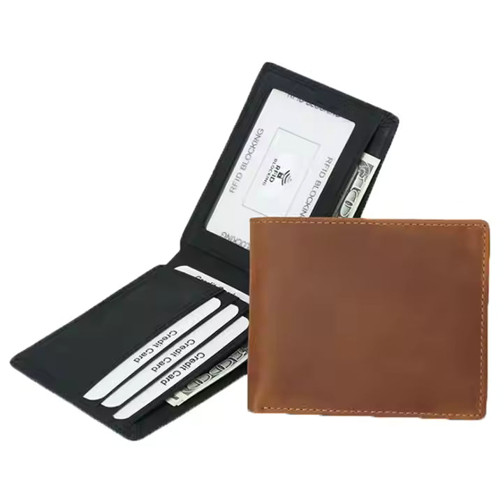Custom Engraved Leather Wallet – Personalized Gift for Son from Mom – Ideal Christmas Present for Him