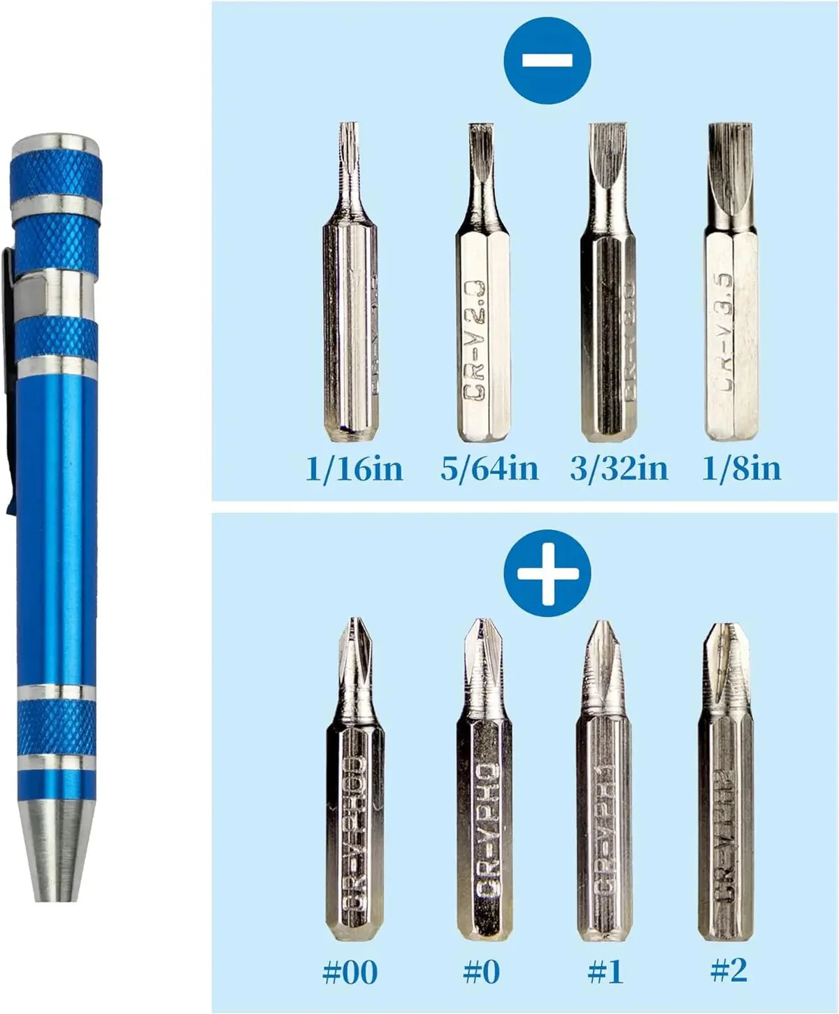 Customizable 8-in-1 Mini Screwdriver Set